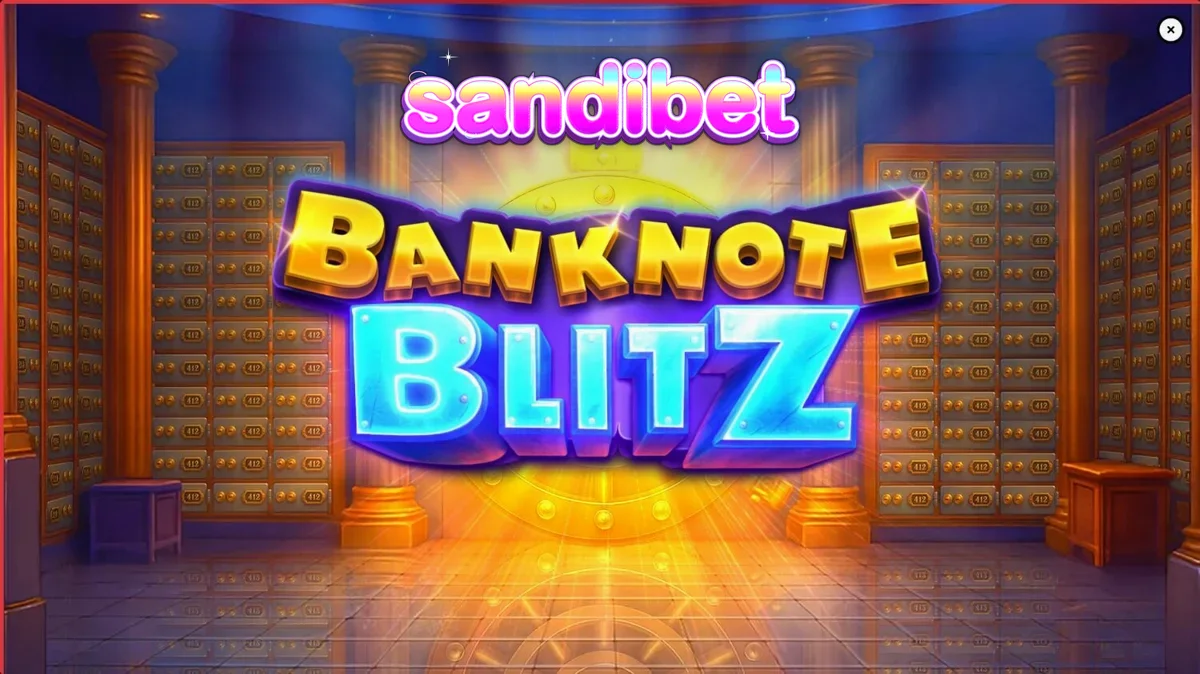Tampilan visual slot Banknote Blitz dengan tema brankas bank yang mewah
